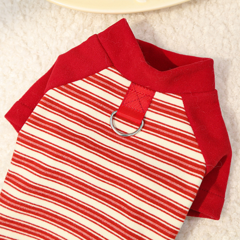 Autumn/winter striped base layer shirt for pets