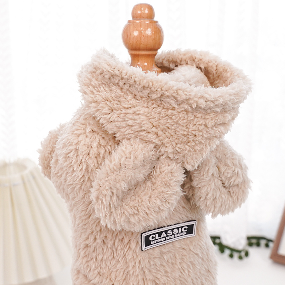 Bunny-Ear Soft Cotton Velvet Hooded Pet Outfit