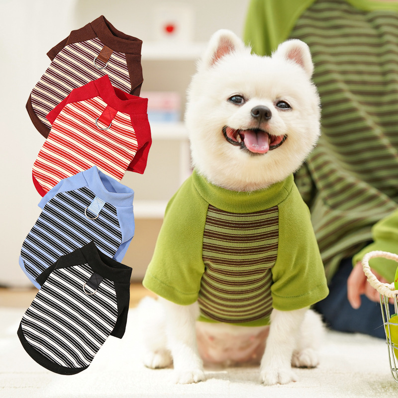 Autumn/winter striped base layer shirt for pets