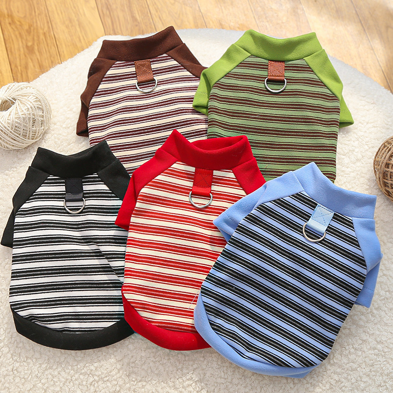 Autumn/winter striped base layer shirt for pets