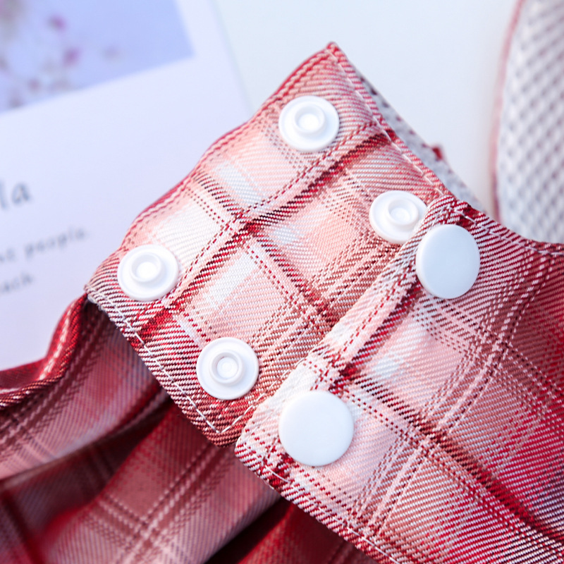 JK checkered dog skirt with leash