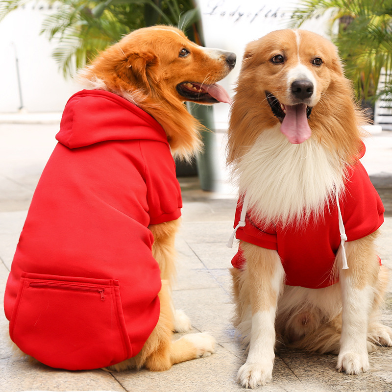 Autumn and winter fleece pets sweater with pocket