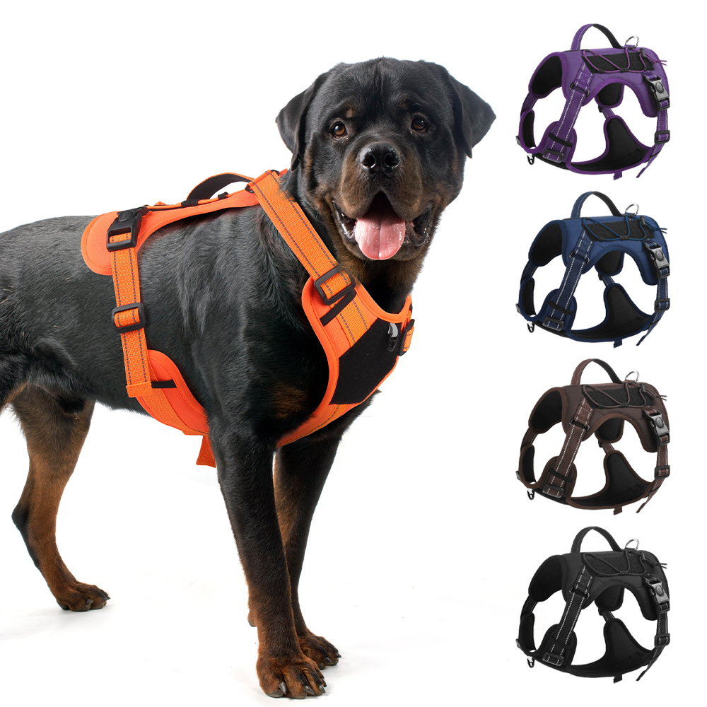 Vest-style reflective dog harness