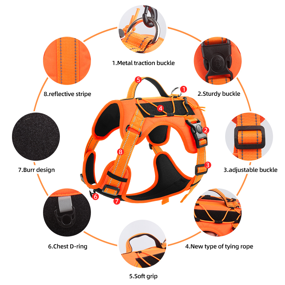 Vest-style reflective dog harness