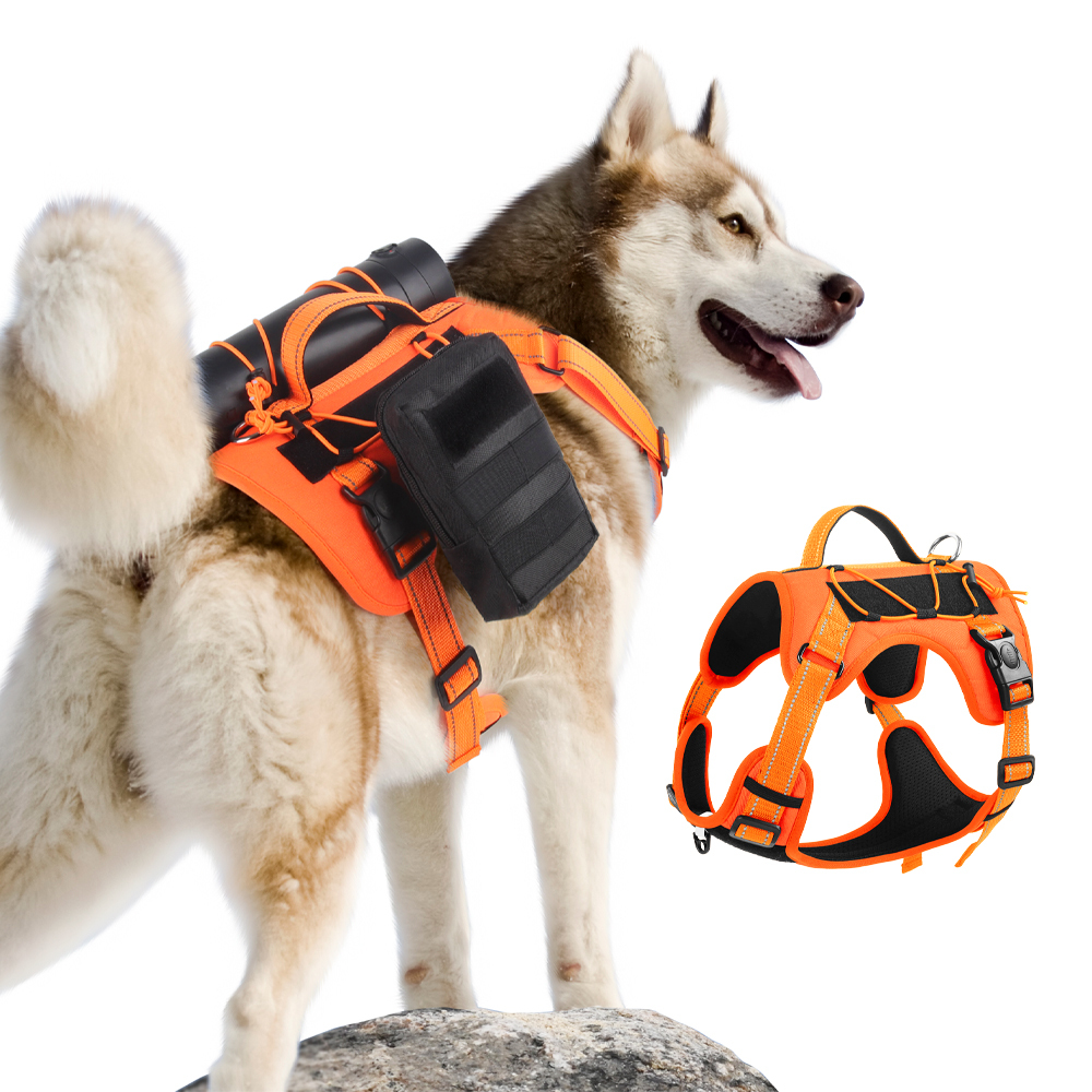 Vest-style reflective dog harness
