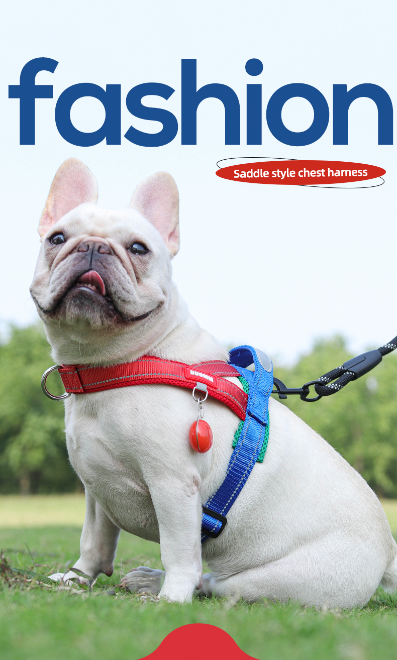 Saddle type reflective dog harness / leash