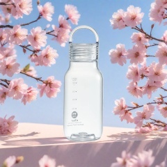 Portable 430ml 670ml Crystal Clear Tritan Water Bottle,Heat Resistant OEM Print Water Bottle with Scale for Work and School