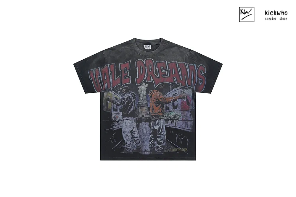 Vale Forever Graffiti Painting T-Shirt Carbon black（V530）