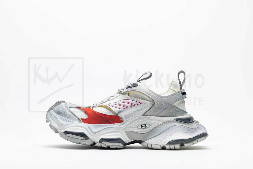 Balenciaga Cargo Sneakers Silvery Red