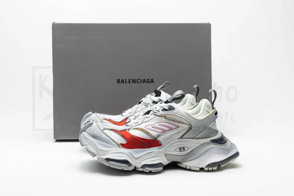 Balenciaga Cargo Sneakers Silvery Red