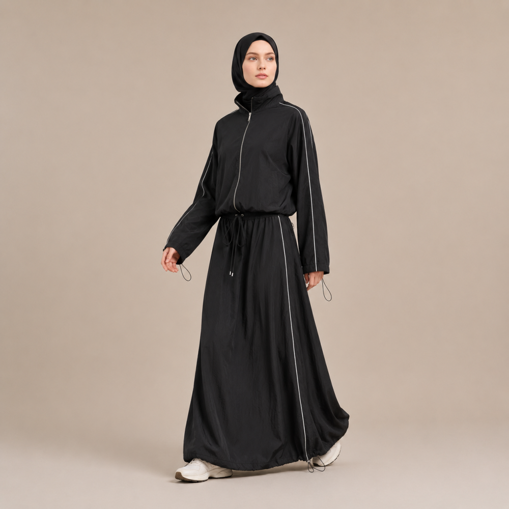 Modest Drawstring Hem Skirt Set, Muslim Athletic 2 Piece | Laythah