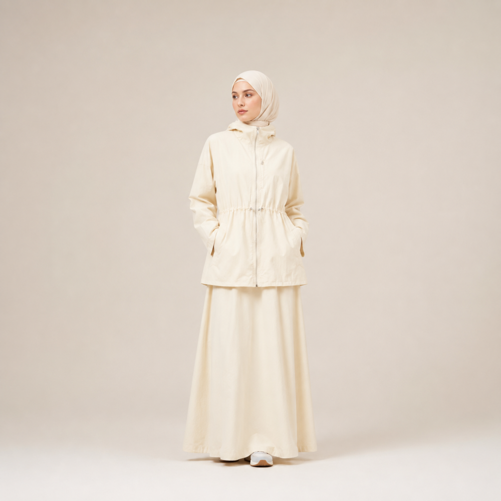 Modest Ruched Waist Skirt Set, Muslim Athletic 2 Piece | Laythah