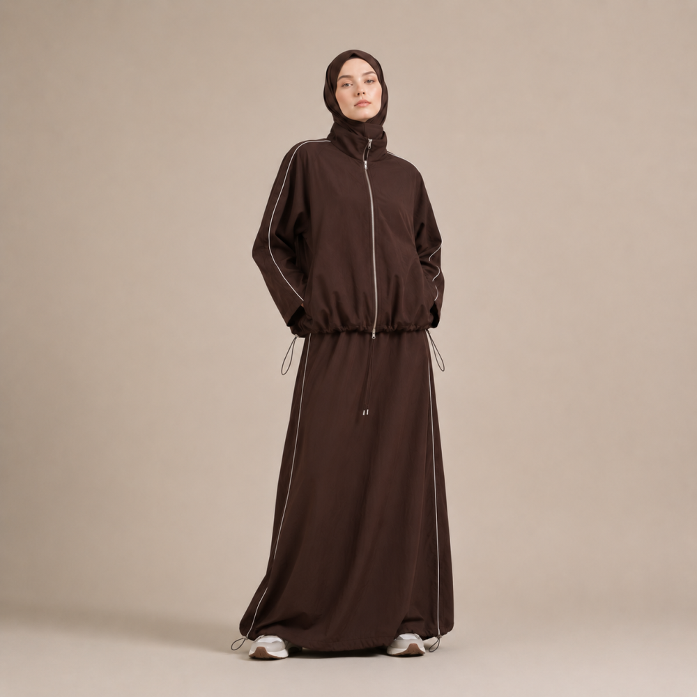 Modest Drawstring Hem Skirt Set, Muslim Athletic 2 Piece | Laythah