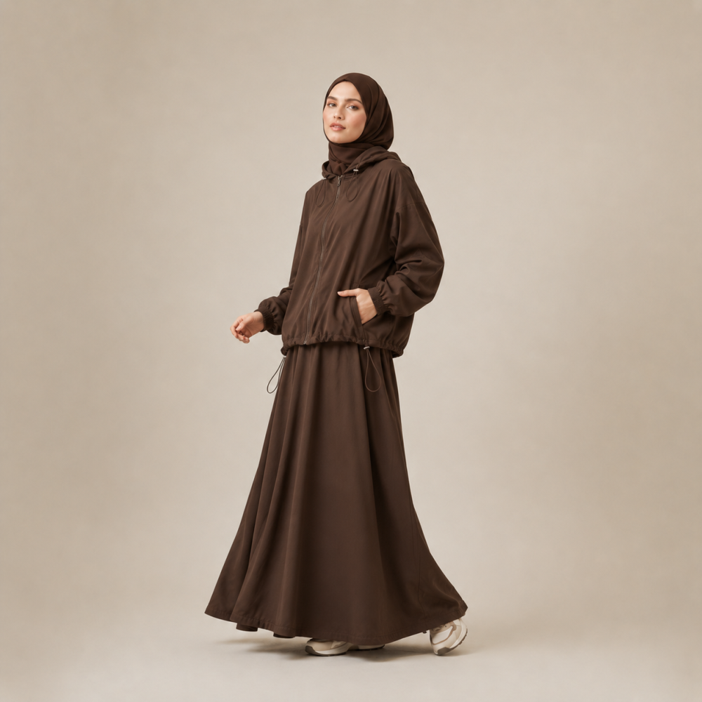 Women's Hooded 2 Piece Skirt Set, Athletic Elastic Waist | Laythah