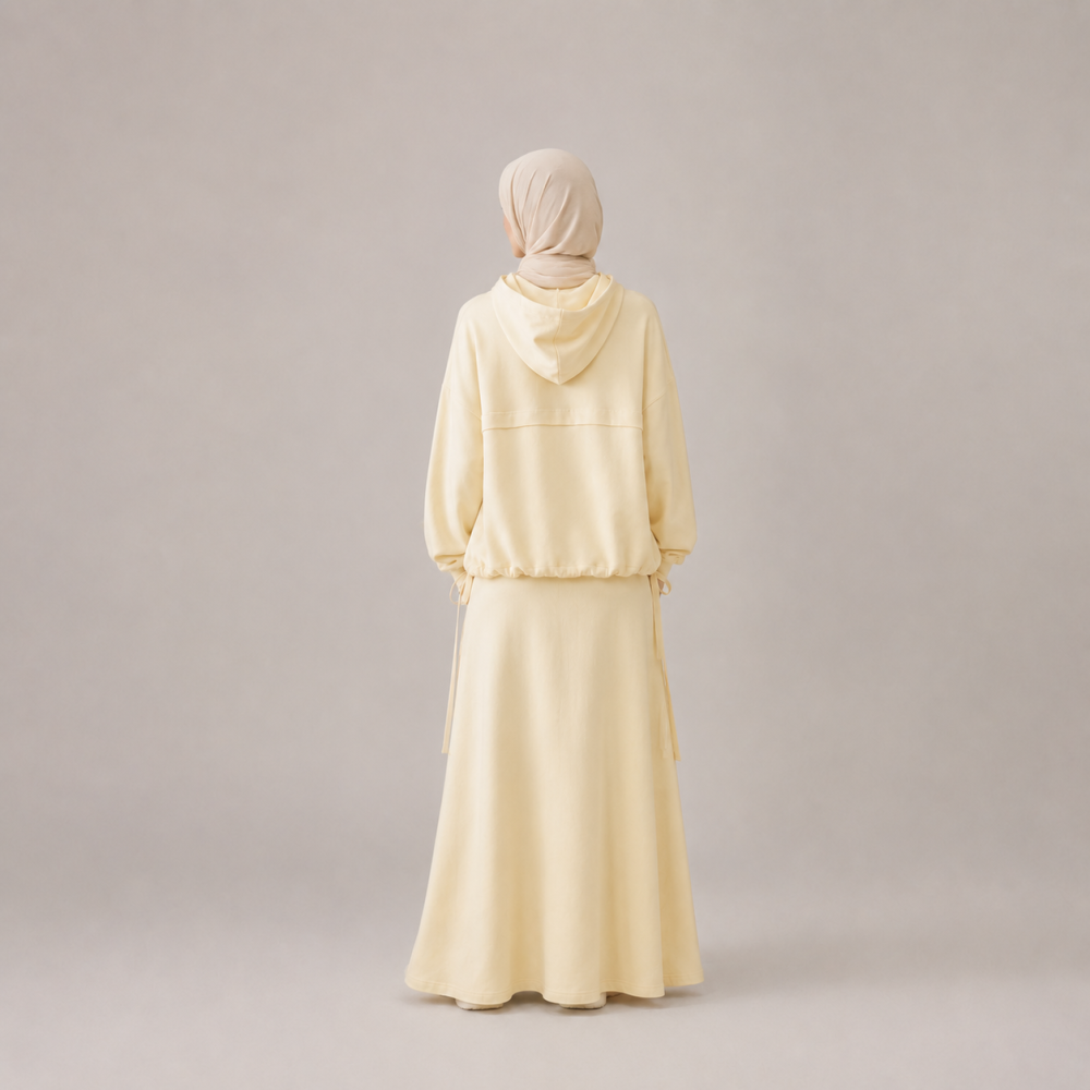 Modest Bow Tie Hem Hoodie Skirt Set, Women's Casual | Laythah