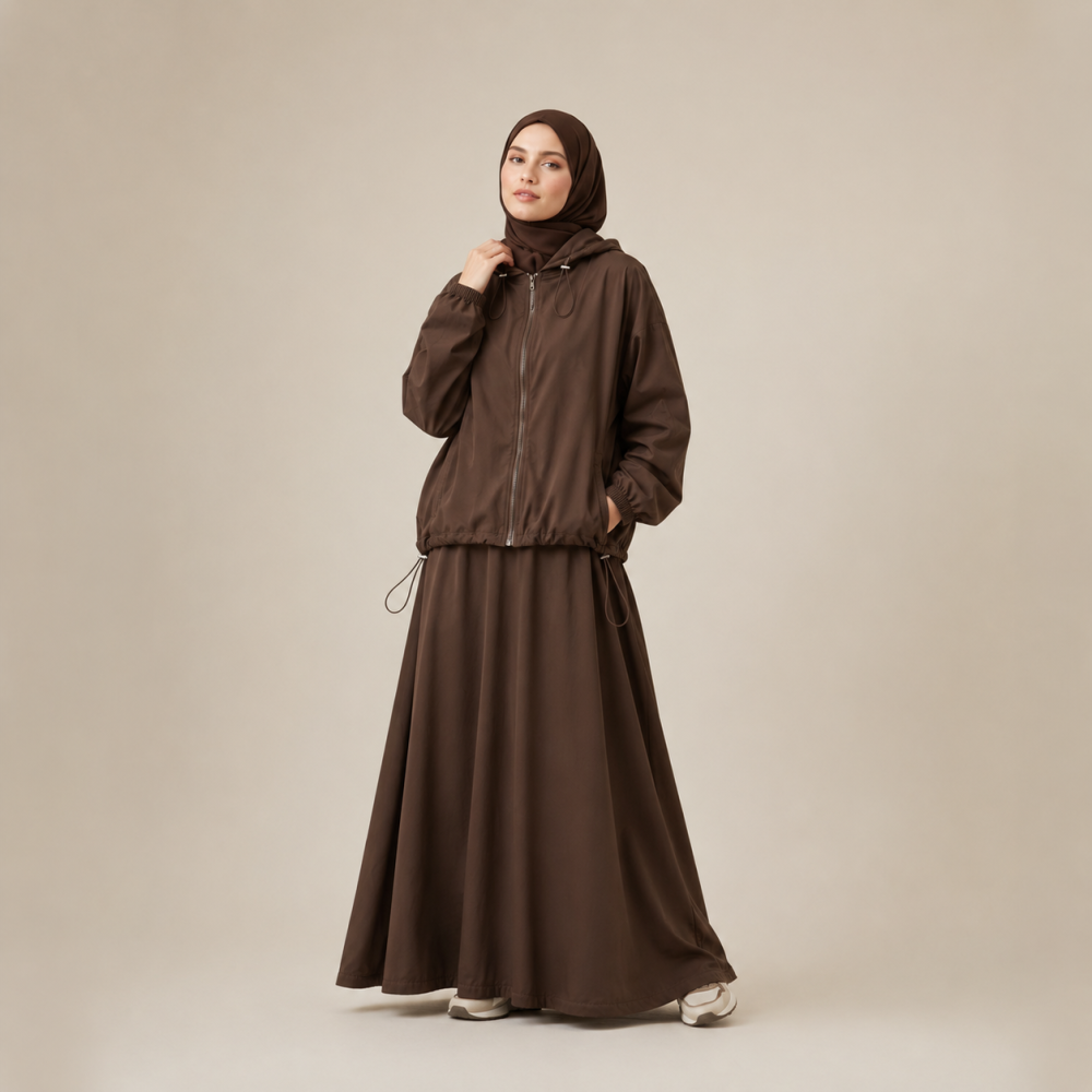 Women's Hooded 2 Piece Skirt Set, Athletic Elastic Waist | Laythah