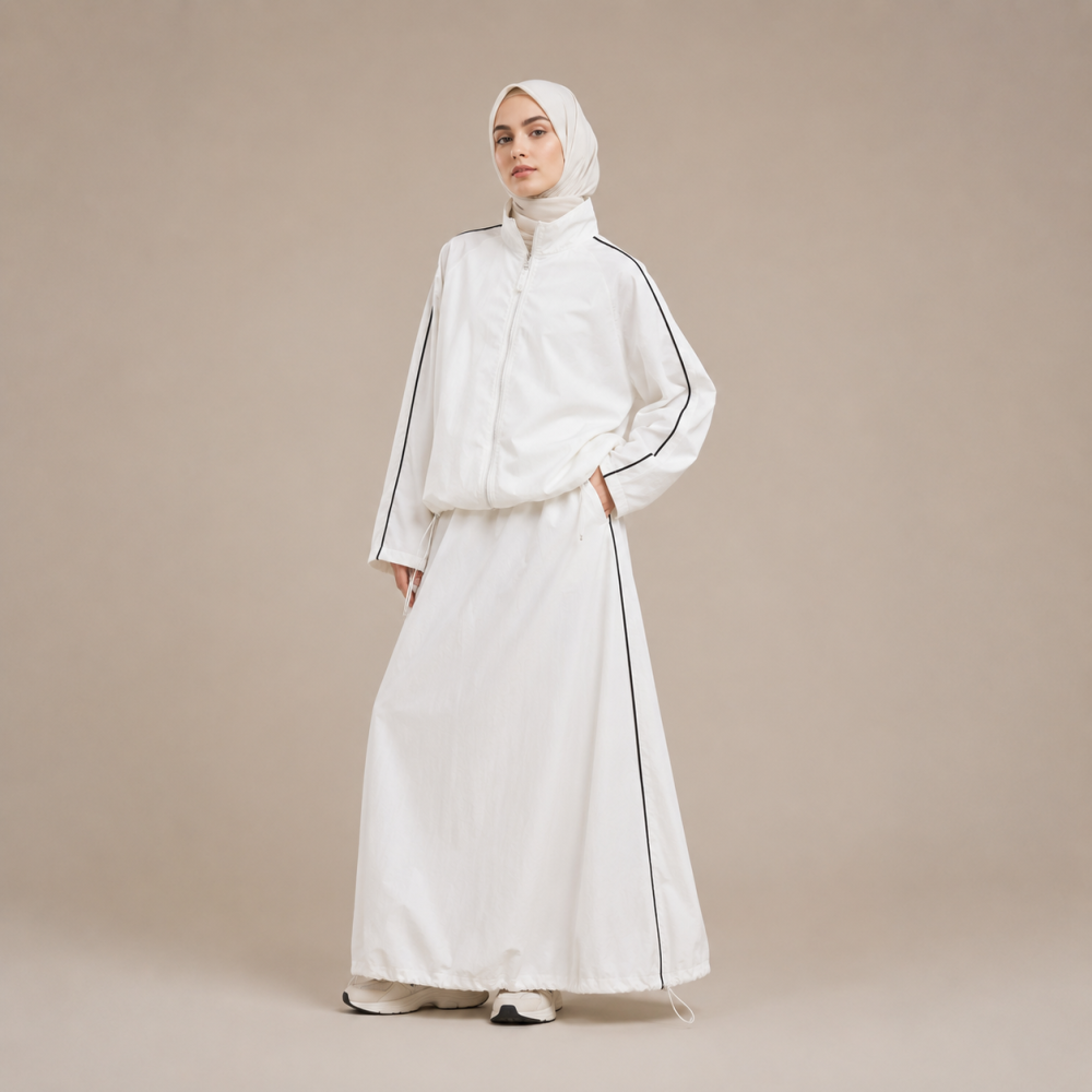Modest Drawstring Hem Skirt Set, Muslim Athletic 2 Piece | Laythah