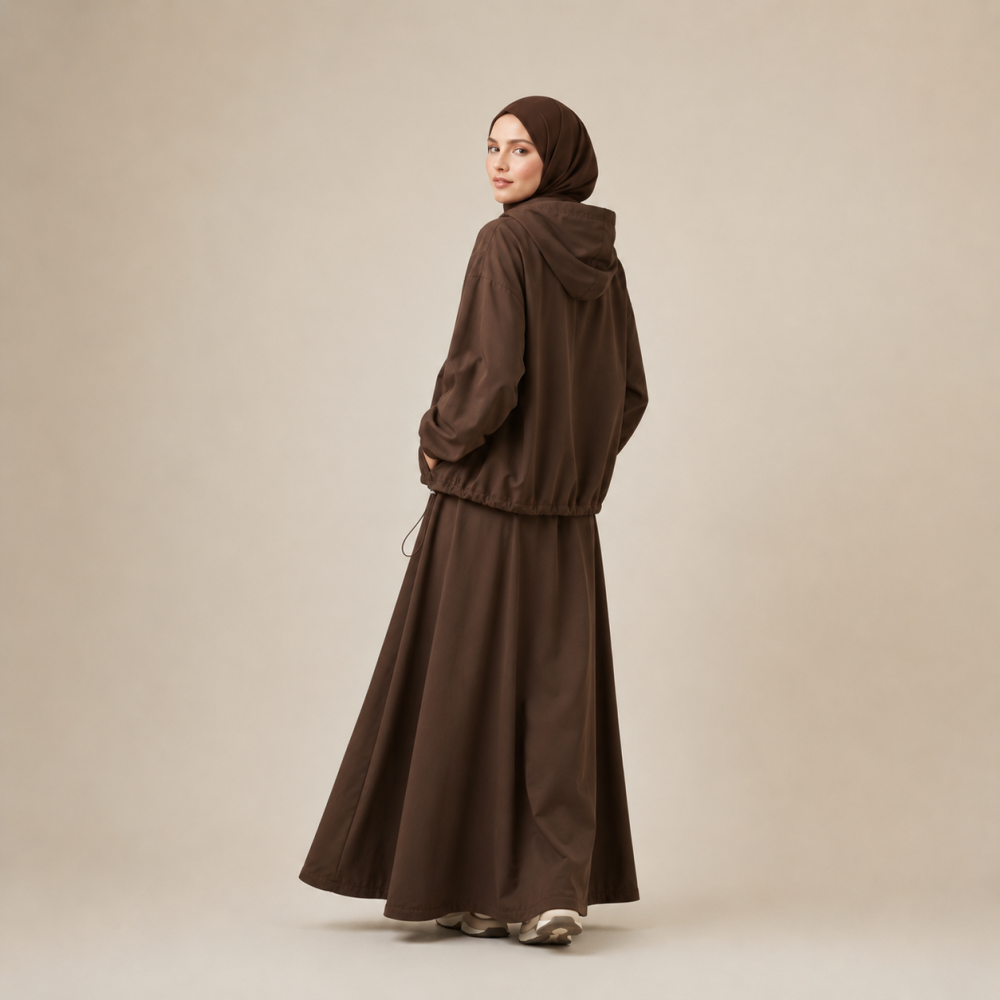 Women's Hooded 2 Piece Skirt Set, Athletic Elastic Waist | Laythah