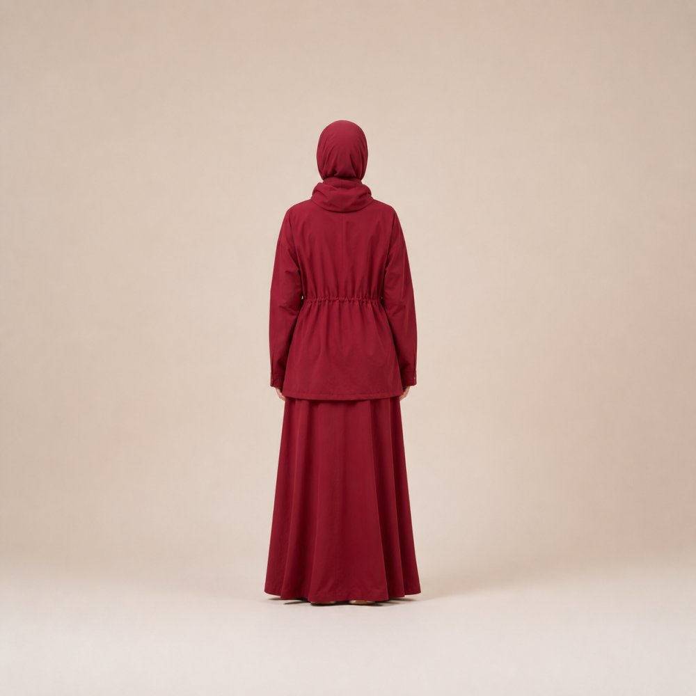 Modest Ruched Waist Skirt Set, Muslim Athletic 2 Piece | Laythah