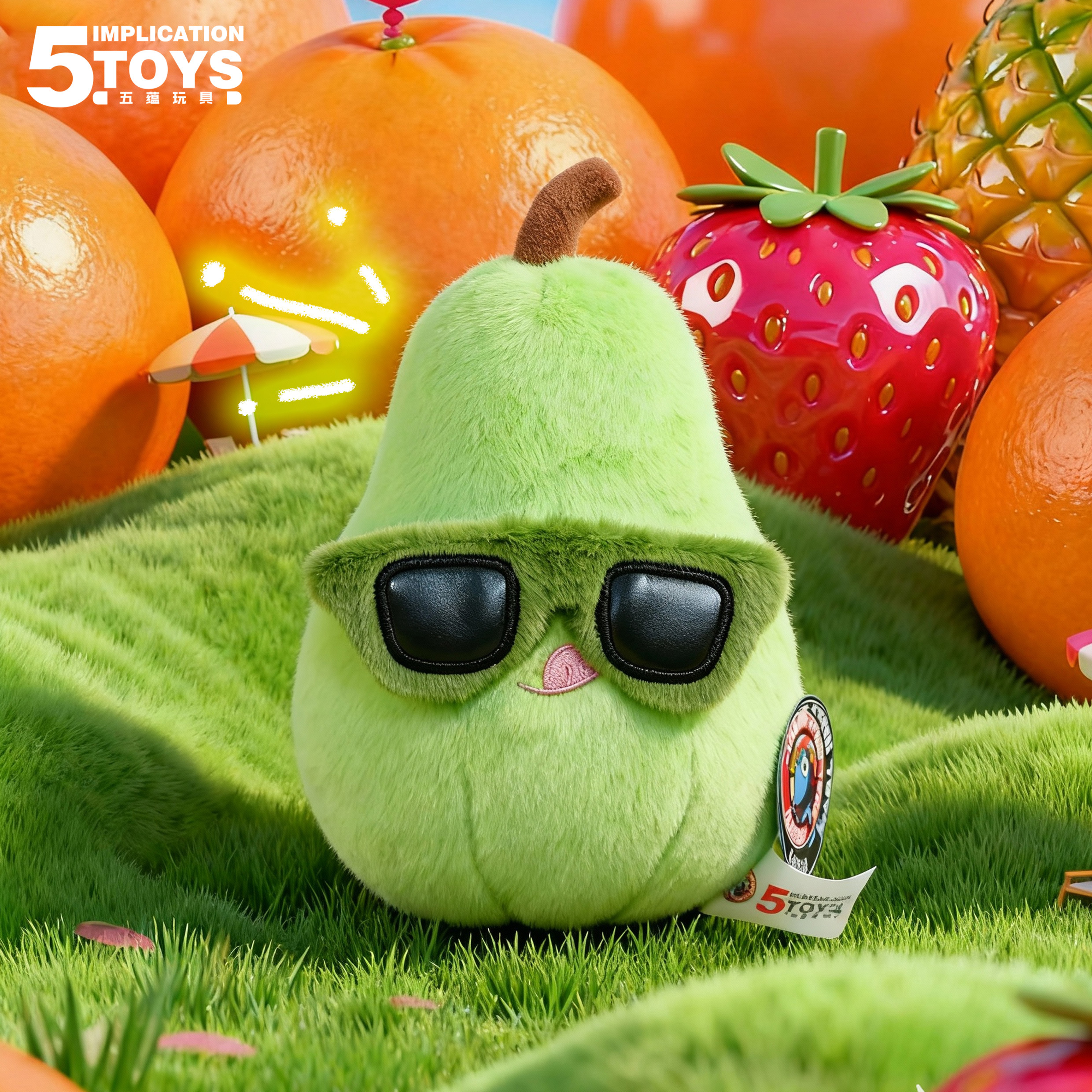 DJ Sunglass Fruit 8-inch(24CM Short Pile Plush),MY SHOP,DJ Sunglass Fruit 8-inch(24CM Short Pile Plush)
