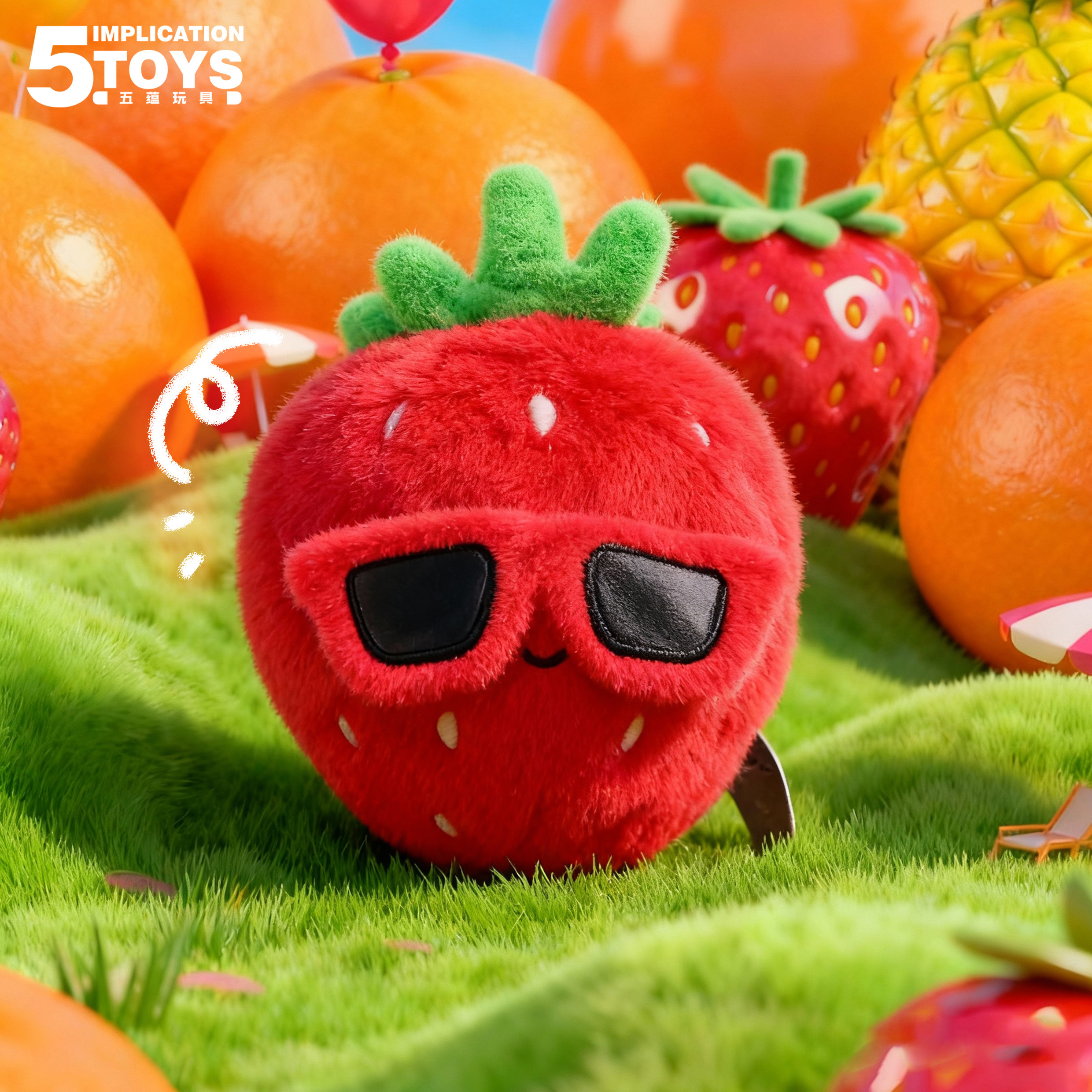 DJ Sunglass Fruit 8-inch(24CM Short Pile Plush),MY SHOP,DJ Sunglass Fruit 8-inch(24CM Short Pile Plush)