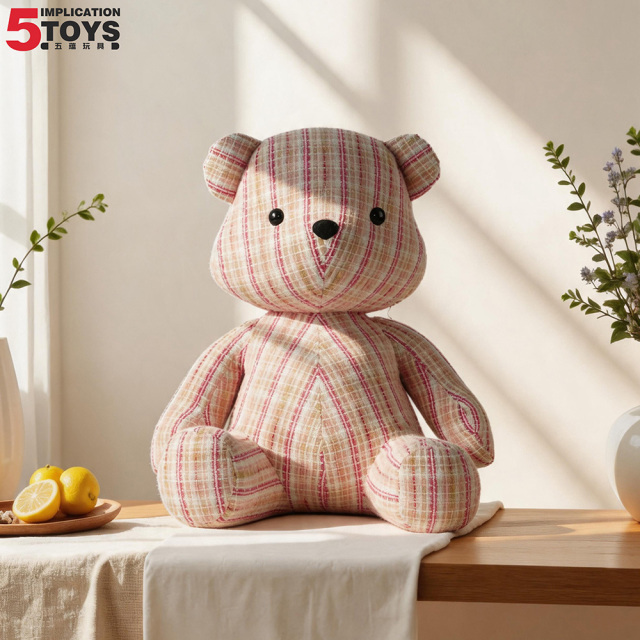 Viken Bear in pink plaid