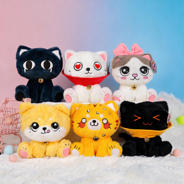 Cat Squad Series（8 inchesFaux Rabbit Fur）,5 Toys,Cat Squad Series（8 inches）
