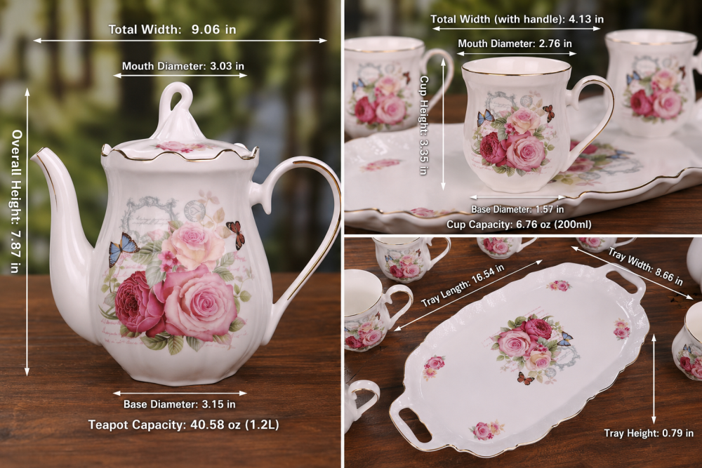 Vintage Rose Porcelain Tea Set / Bring Timeless European Elegance to Your Table