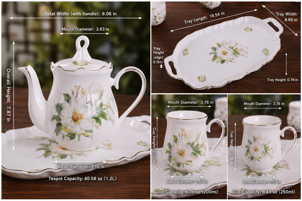 Vintage Rose Porcelain Tea Set / Bring Timeless European Elegance to Your Table