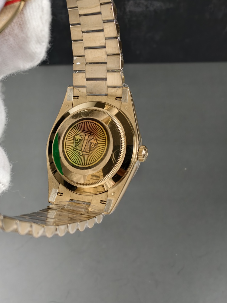 Rolex RGF Weighted Day-Date 40 Yellow Gold Champagne Baguette Dial