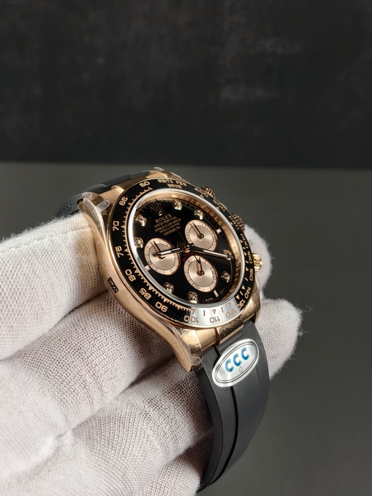 CCC Everose Daytona Black Diamond Oysterflex 126515LN | 40mm | DD4131 Movement | SW Dial & Deep Crystal