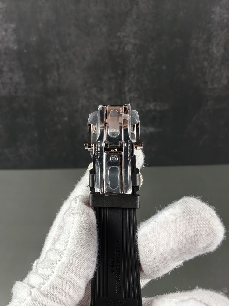 PPF VC Overseas 4500V Silver Dial Black Rubber Strap