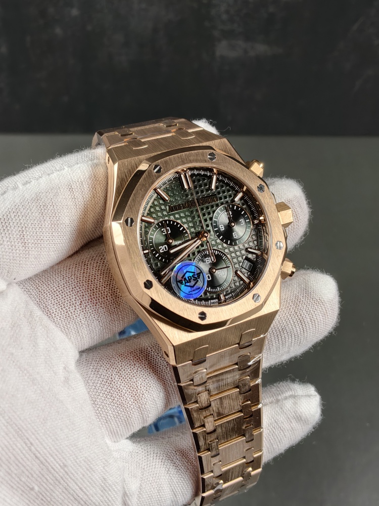 APSF V2 Free-Sprung Royal Oak Chronograph 26240 Rose Gold Green Dial | 41mm | Free-Sprung 4401 Super Clone Movement