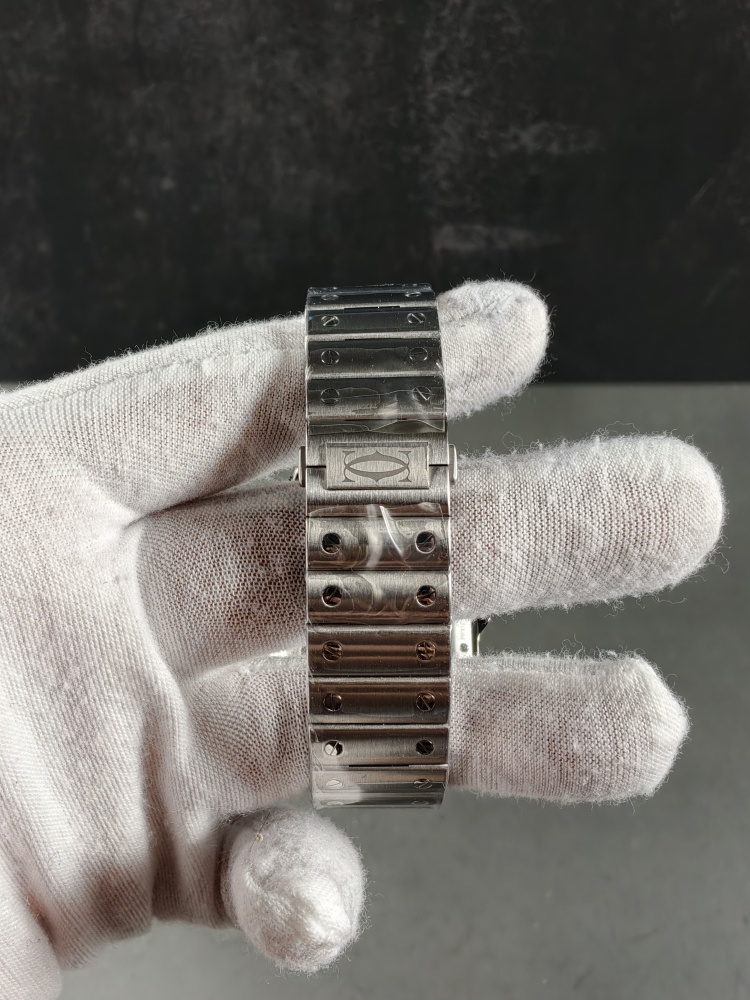 RICH Santos de Cartier Skeleton WHSA0027 Black ADLC | 39.8mm | 9611 MC Clone Manual-Wind Movement