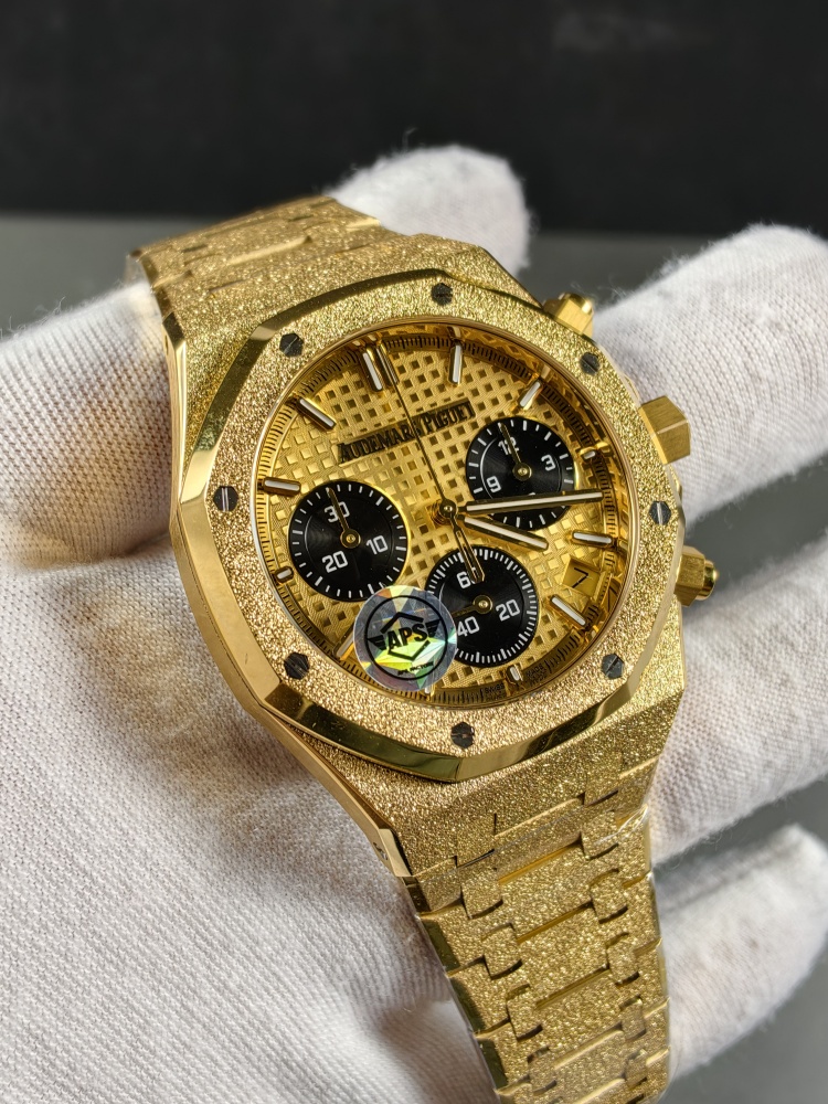 APSF V2 Free-Sprung Royal Oak Chronograph 26240BA Frosted Gold | 41mm | SA4401 Free-Sprung Super Clone Movement