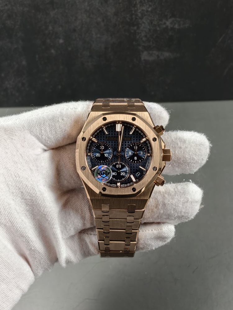 APSF V2 Free-Sprung Royal Oak Chronograph 26240OR Rose Gold Blue Dial | 41mm | SA4401 Free-Sprung Super Clone Movement