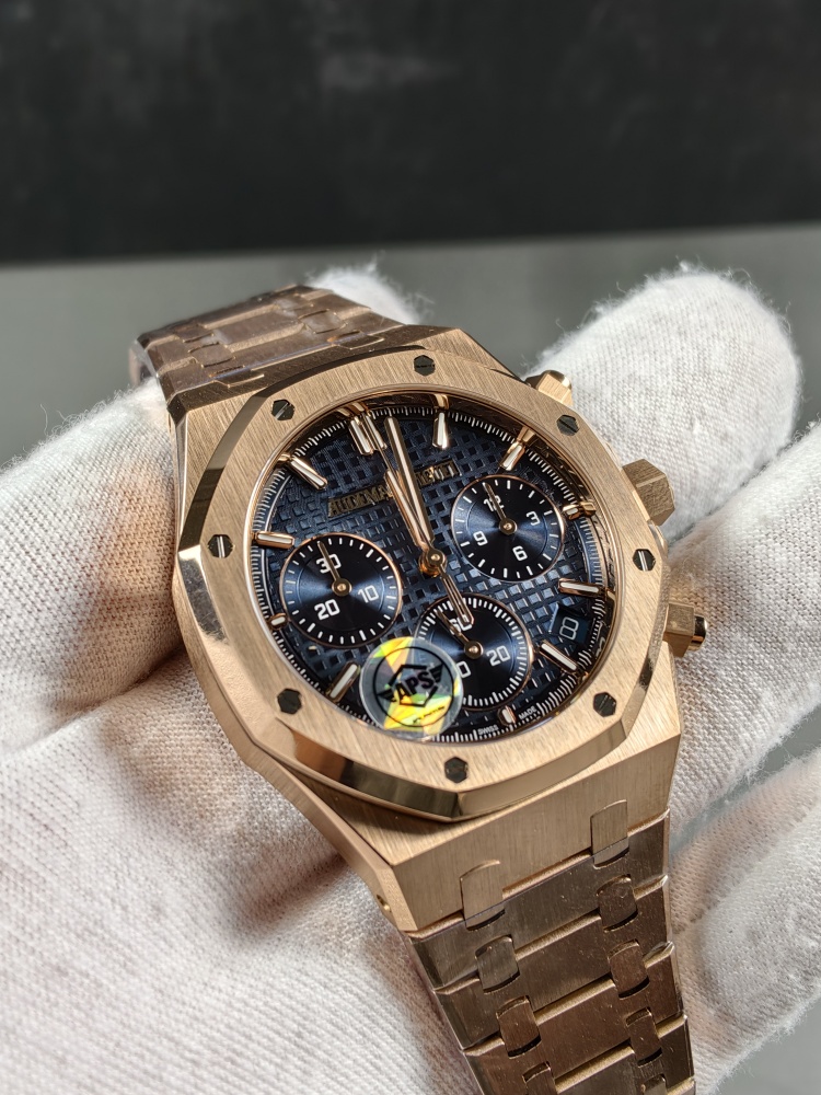 APSF V2 Free-Sprung Royal Oak Chronograph 26240OR Rose Gold Blue Dial | 41mm | SA4401 Free-Sprung Super Clone Movement