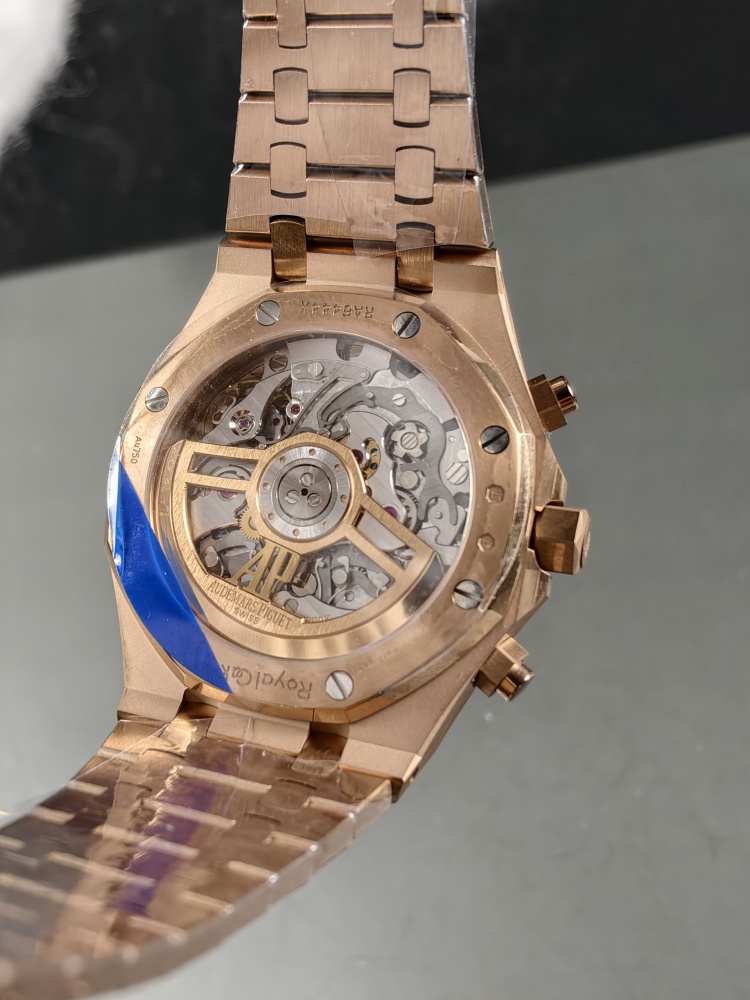 APSF V2 Free-Sprung Royal Oak Chronograph 26239OR Frosted Rose Gold Blue Dial | 41mm | SA4401 Free-Sprung Super Clone Movement