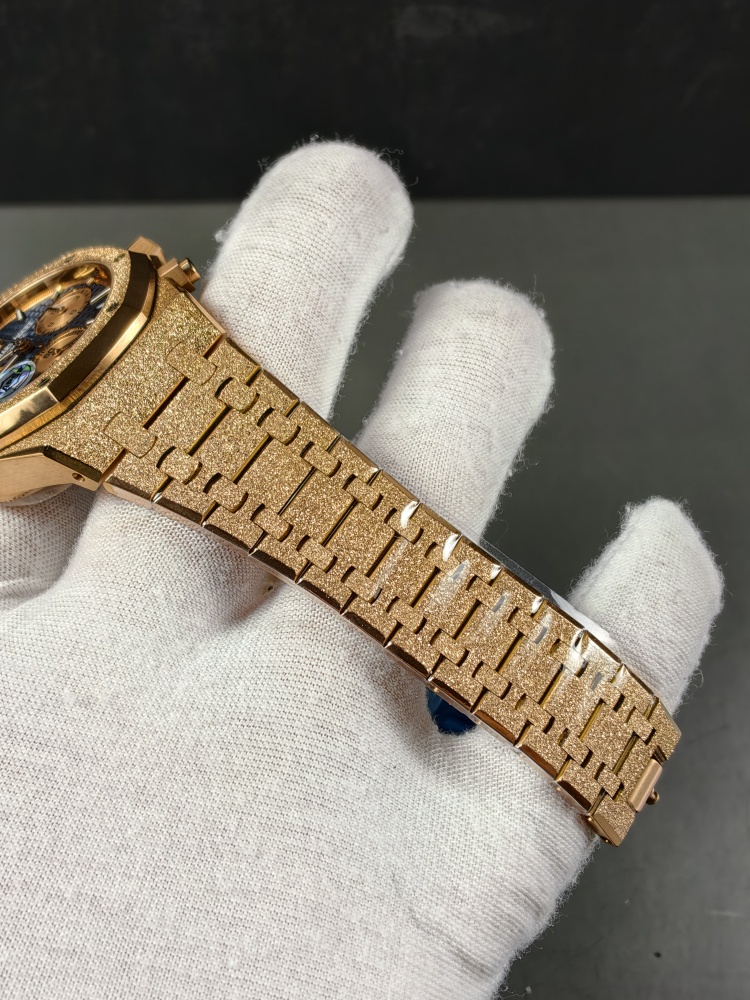 APSF V2 Free-Sprung Royal Oak Chronograph 26239OR Frosted Rose Gold Blue Dial | 41mm | SA4401 Free-Sprung Super Clone Movement