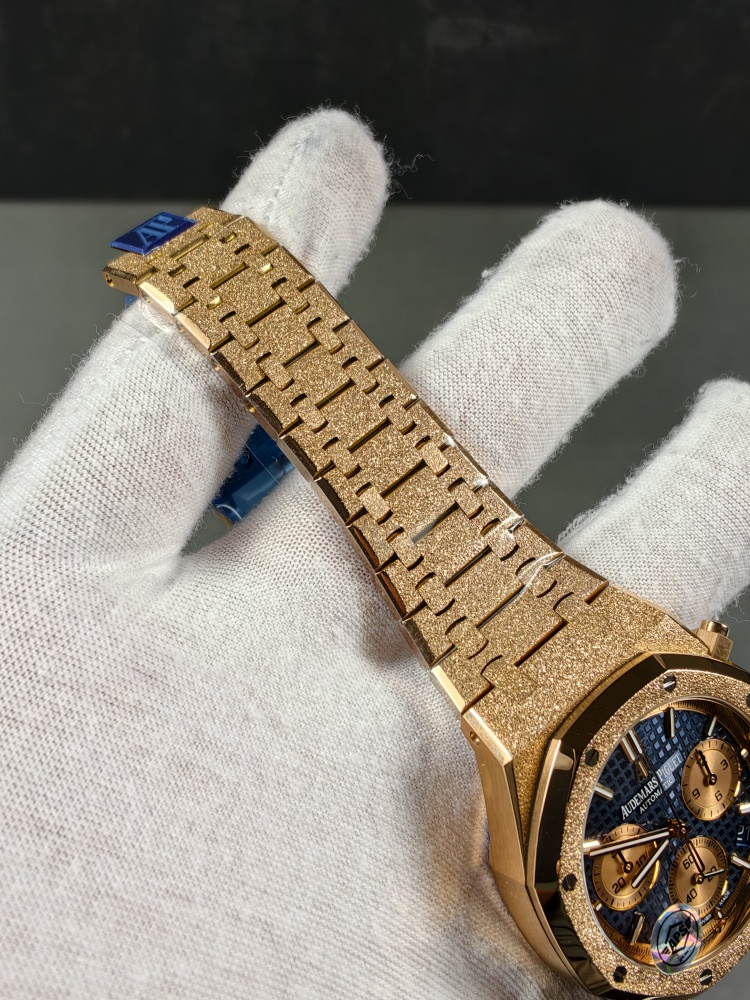 APSF V2 Free-Sprung Royal Oak Chronograph 26239OR Frosted Rose Gold Blue Dial | 41mm | SA4401 Free-Sprung Super Clone Movement