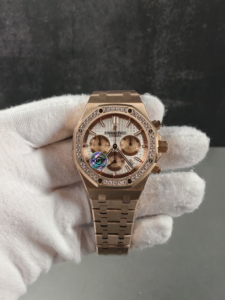 APSF Royal Oak Chronograph 26315OR White Dial Diamond Bezel | 38mm | Dandong 2385 Automatic Chronograph Movement