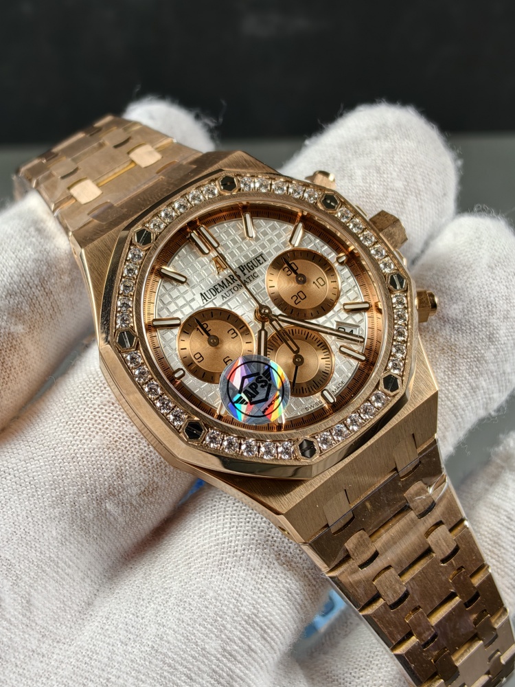 APSF Royal Oak Chronograph 26315OR White Dial Diamond Bezel | 38mm | Dandong 2385 Automatic Chronograph Movement