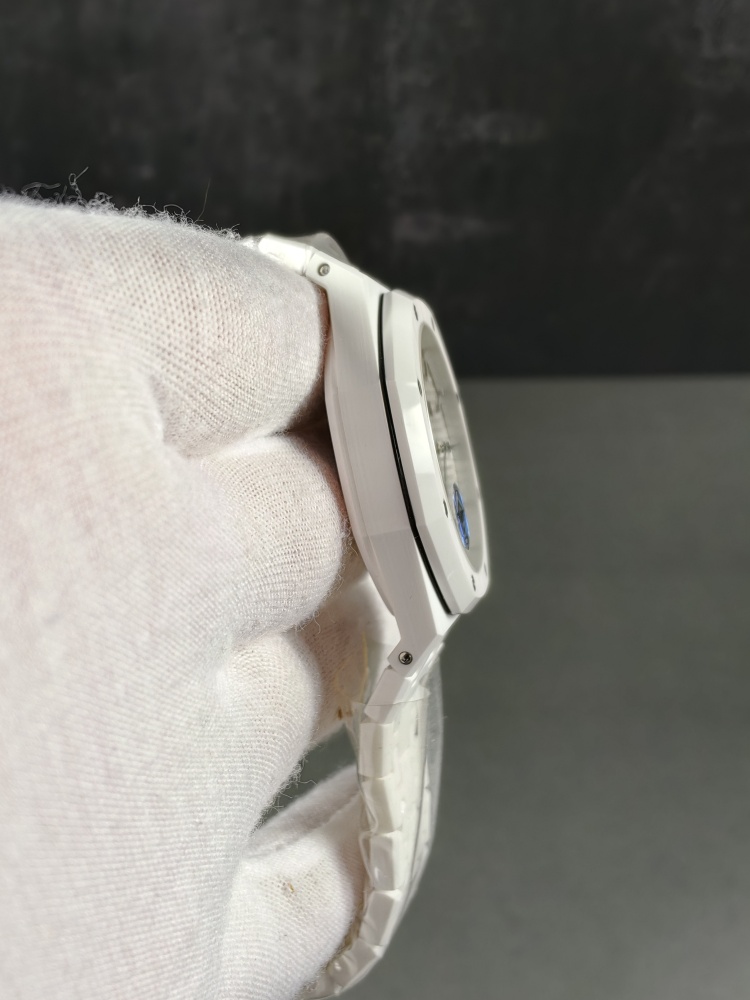 APSF Royal Oak 15500 White Ceramic Black Dial | 41mm | SA4302 Super Clone Movement
