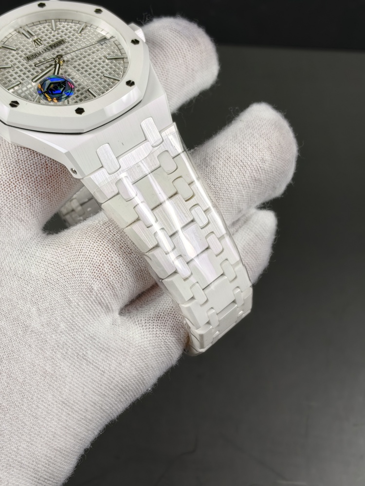 APSF Royal Oak 15500 White Ceramic Black Dial | 41mm | SA4302 Super Clone Movement