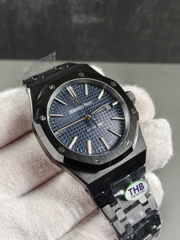 THB Royal Oak 15400 Black Ceramic Blue Dial | 41mm | Clone Calibre 3120 Automatic Movement