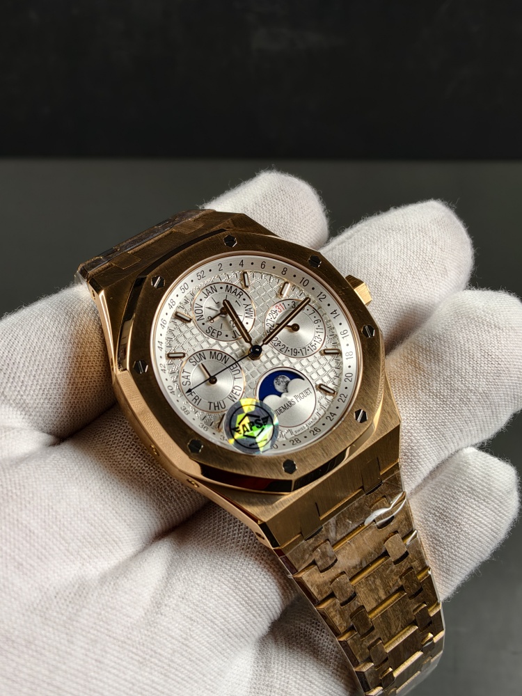 APSF Royal Oak Perpetual Calendar 26574OR Rose Gold Blue Dial | 41mm | SA5134 Super Clone Perpetual Calendar Movement