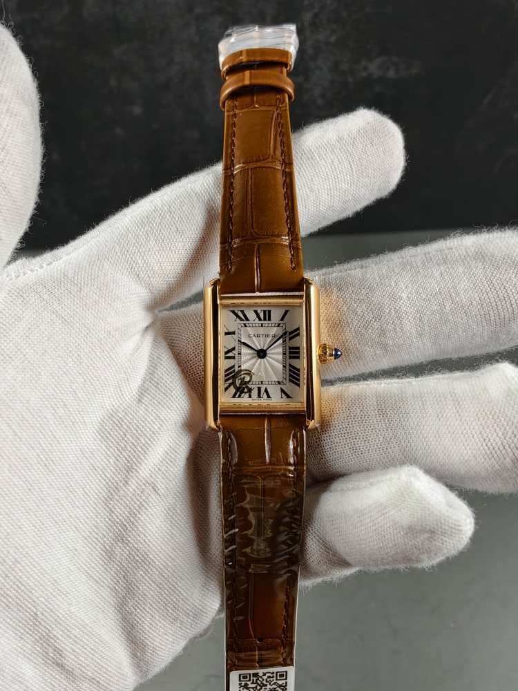 AF Tank de Cartier Small Model Rose Gold | Brown Leather Strap | Swiss Quartz Movement