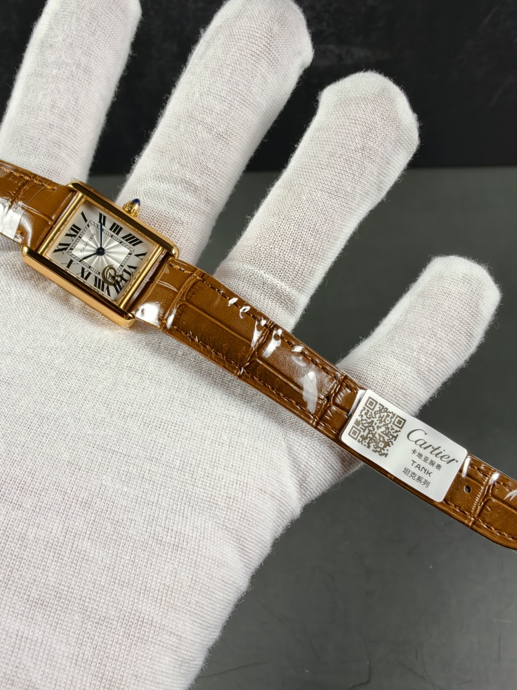 AF Tank de Cartier Small Model Rose Gold | Brown Leather Strap | Swiss Quartz Movement