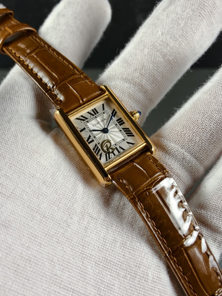 AF Tank de Cartier Small Model Rose Gold | Brown Leather Strap | Swiss Quartz Movement