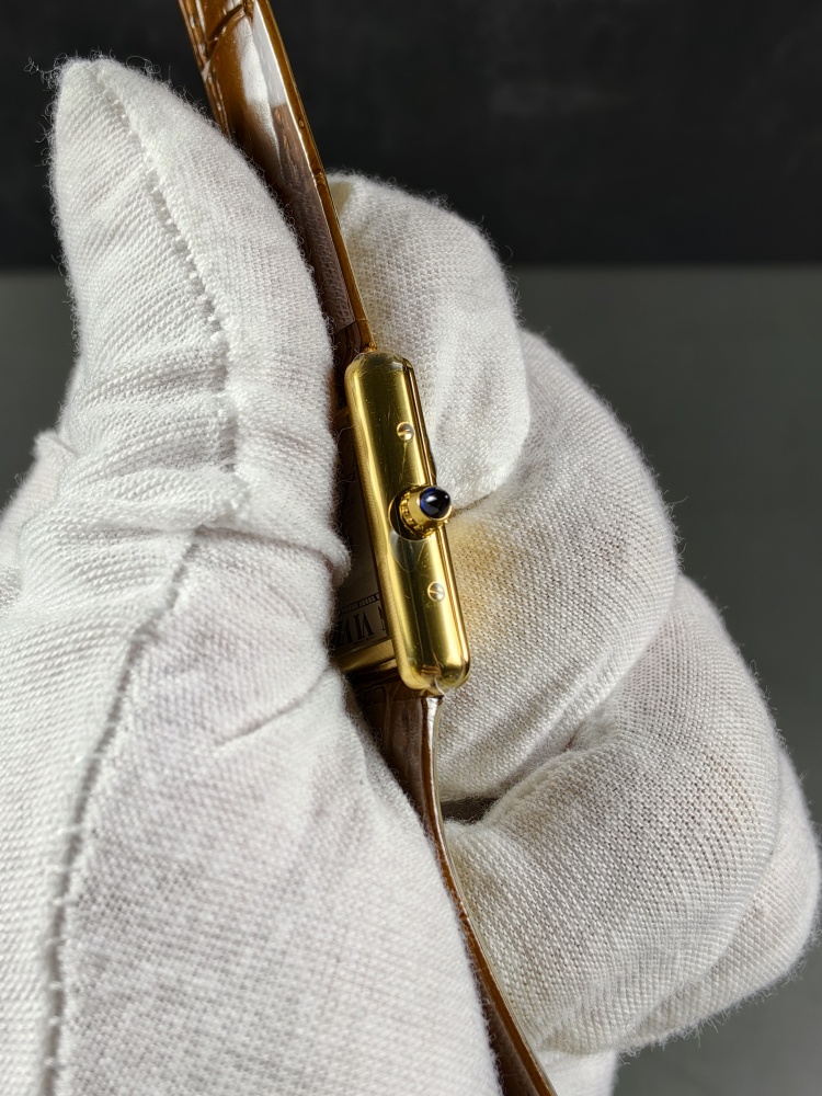 AF Tank de Cartier Small Model Yellow Gold | Brown Leather Strap | Swiss Quartz Movement